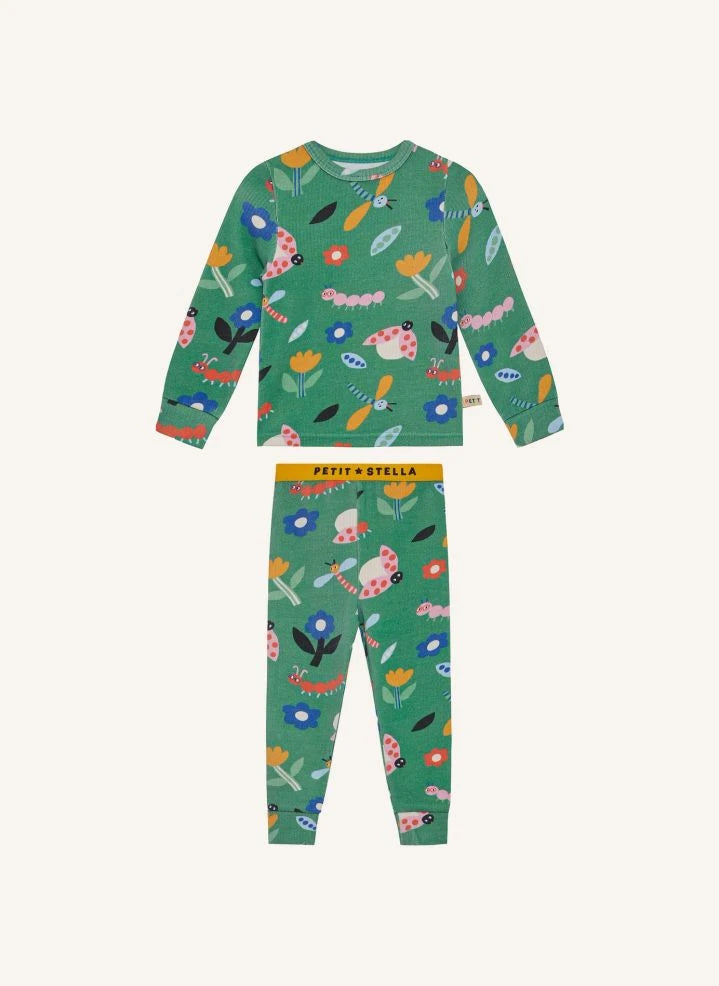 Petit Stella - Libellules Pajama Pima Cotton and Modal | Green