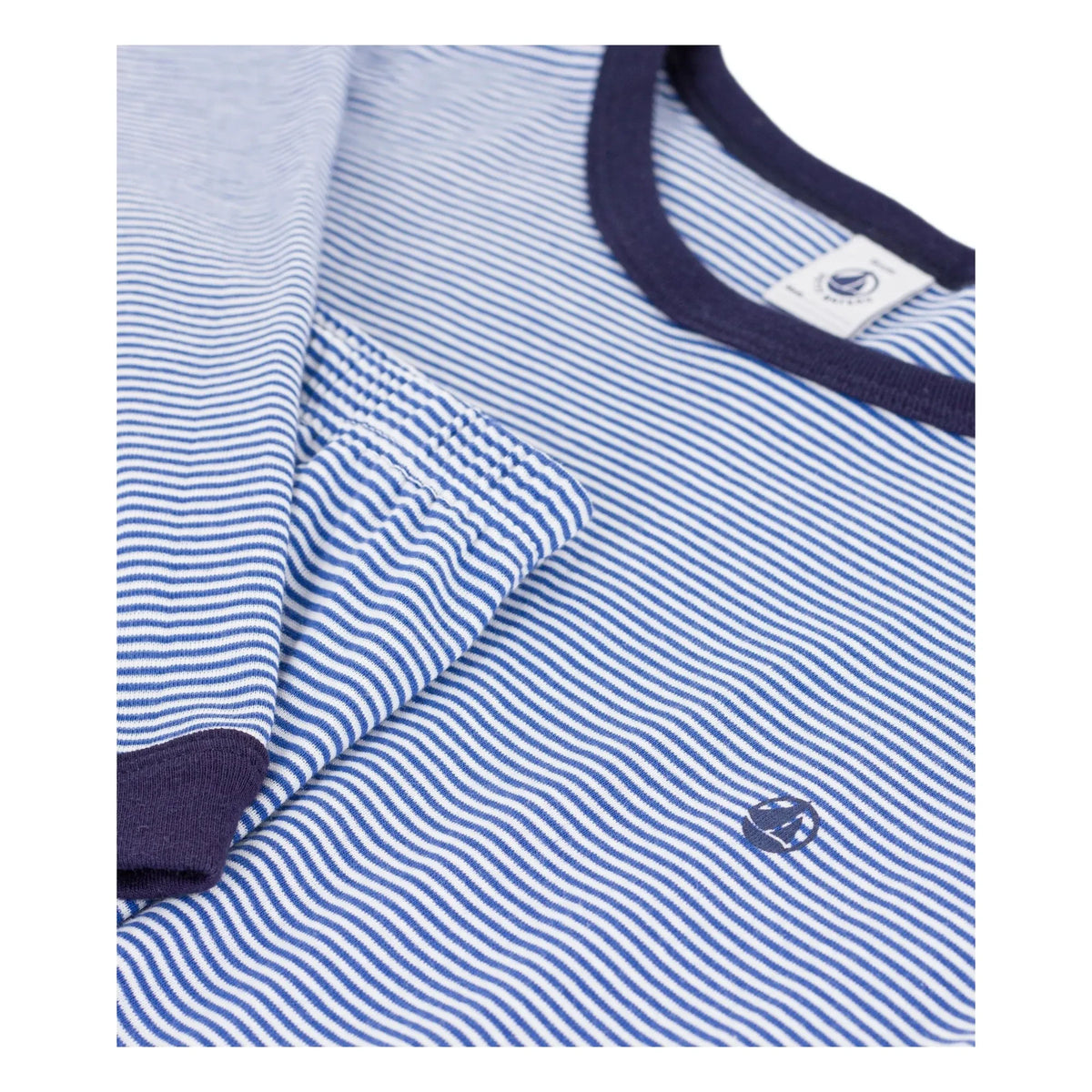 Petit Bateau - Organic cotton striped slim fit pajamas | Navy