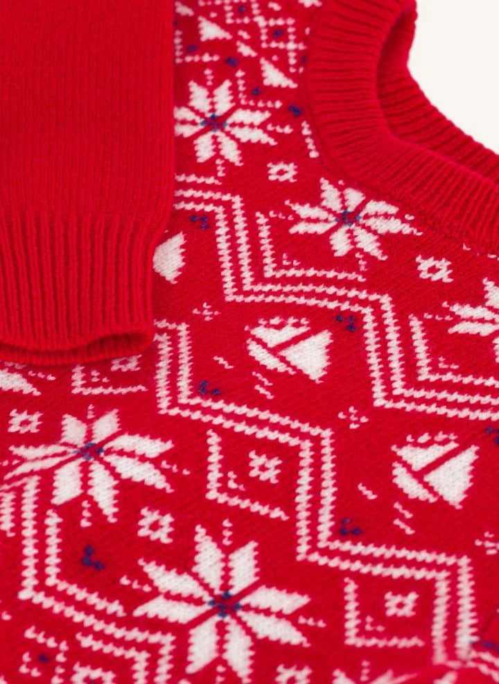 Petit Bateau - Jacquard Wool Sweater | Red