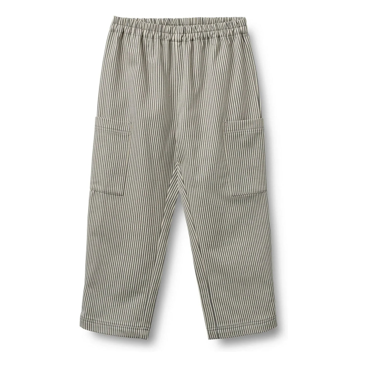 Wheat - Kalloa Striped Organic Cotton Trousers | Gray