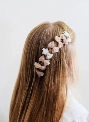 Mimi & Lula - Set of 8 Tulle Bow Hair Clips | Light Pink