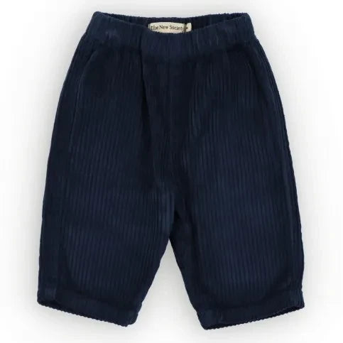 the new society - Elio Velvet Baby Pants | Dark Blue