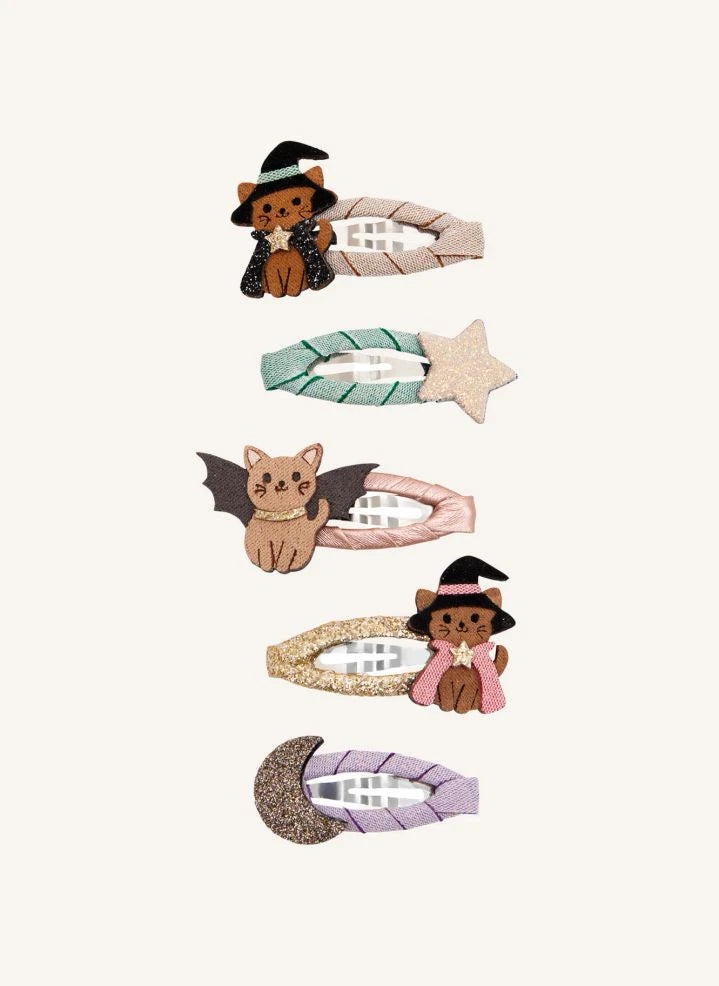 Mimi & Lula - 5'li Halloween Cat Hair Clip Pack | Black