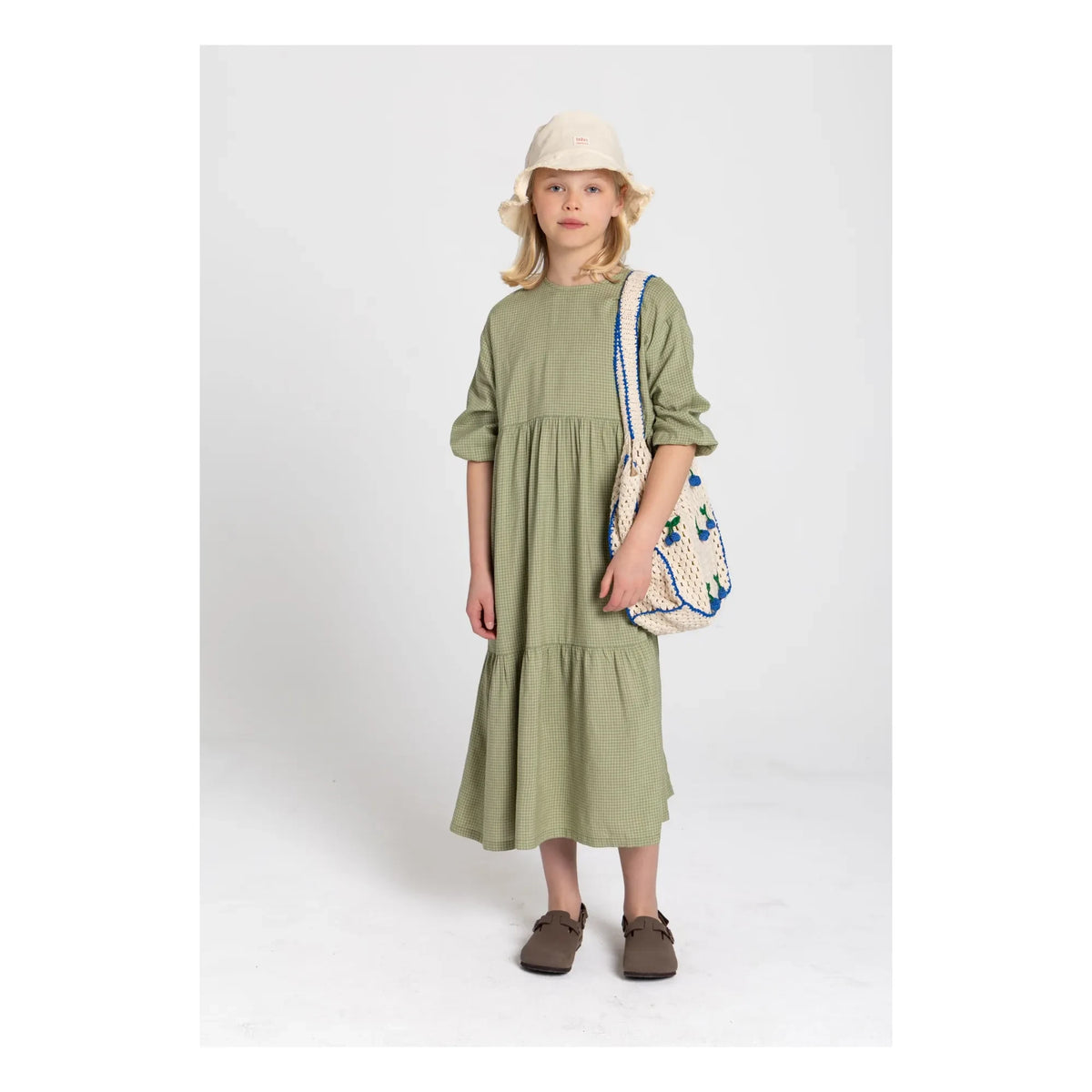 Hundred Pieces - Naya Checked Dress | Almond Green