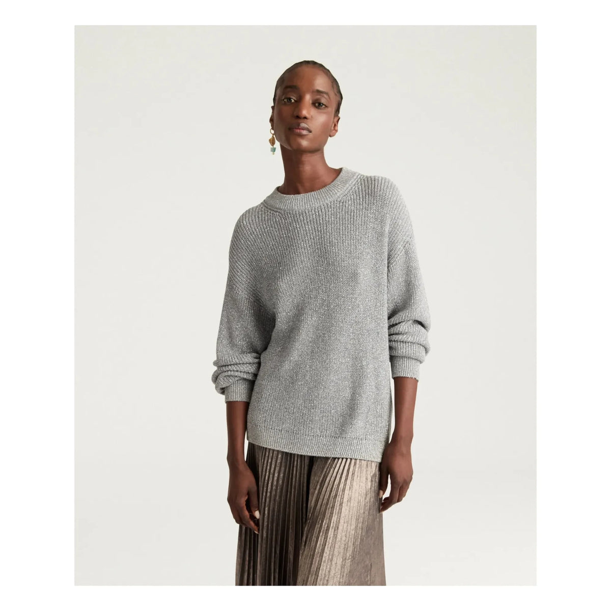Momoni - Windsor Sweater Metallic | Silver