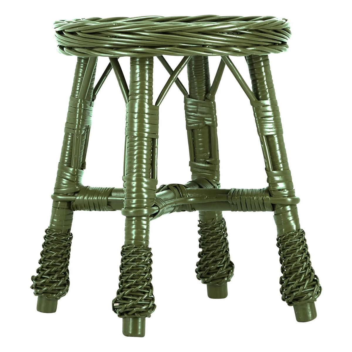 House of Capricorn - Furnas wicker mesh stool | Green
