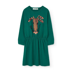 The Animals Observatory - Basset Cotton Dress | Green