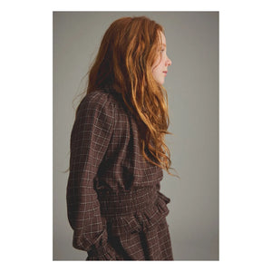 Cozmo - Artis Checked Organic Cotton Blouse | Dark Brown