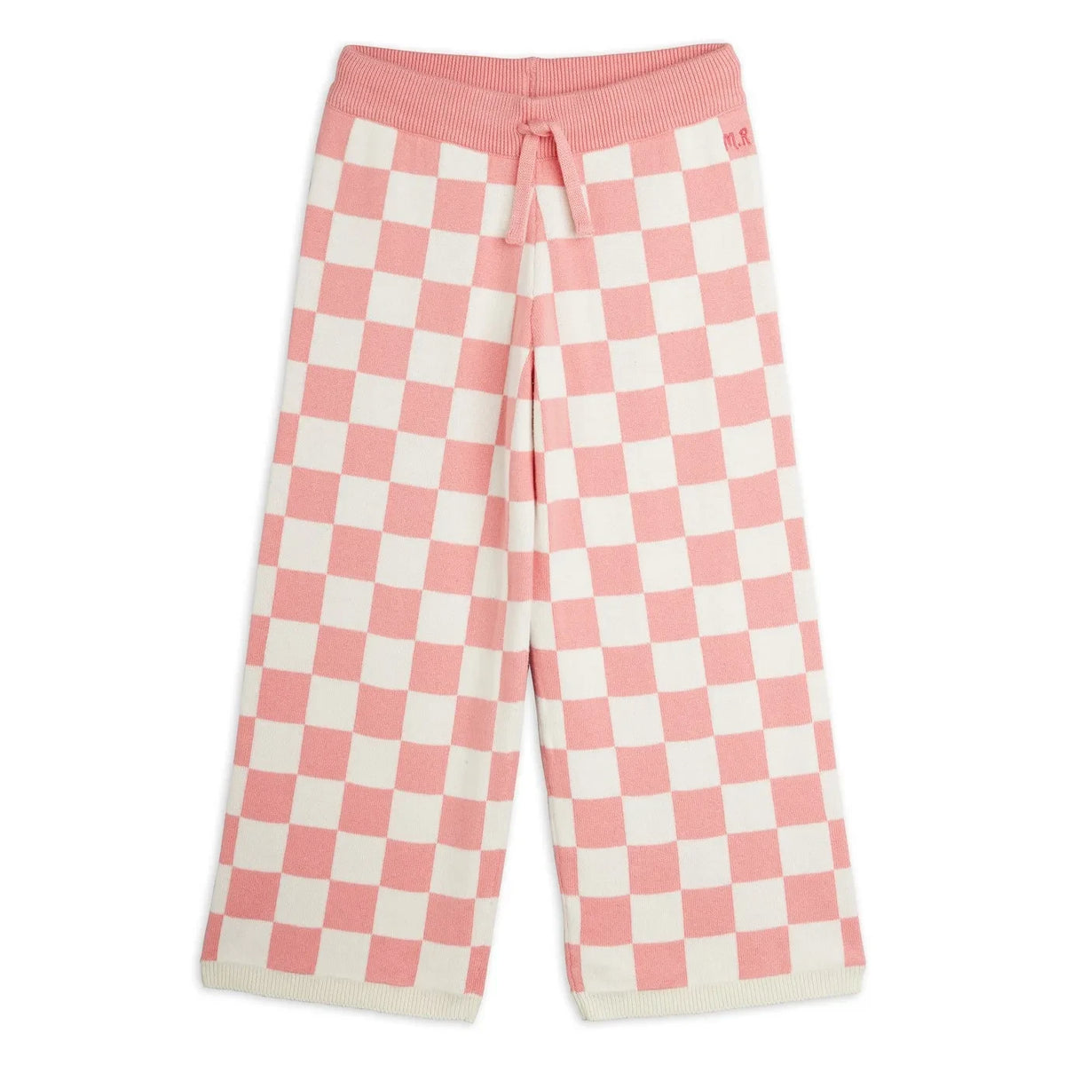 Mini Rodini - Organic Cotton Mesh Damier Pants | Pink