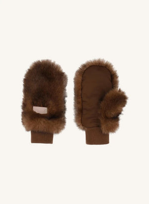 Chloé - Fleece Gloves | Camel