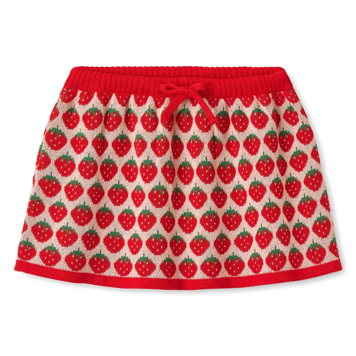 Flöss - Line Strawberries Knitted Skirt | Red