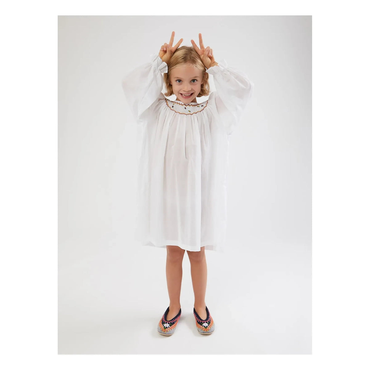 Folkloore - Floral Nightdress - Children’s Collection | White