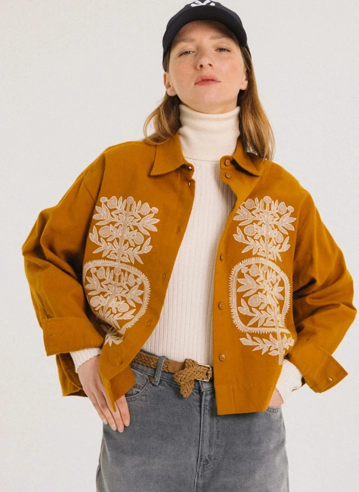 Tinsels - Usk Cotton Overshirt | Yellow Curry color