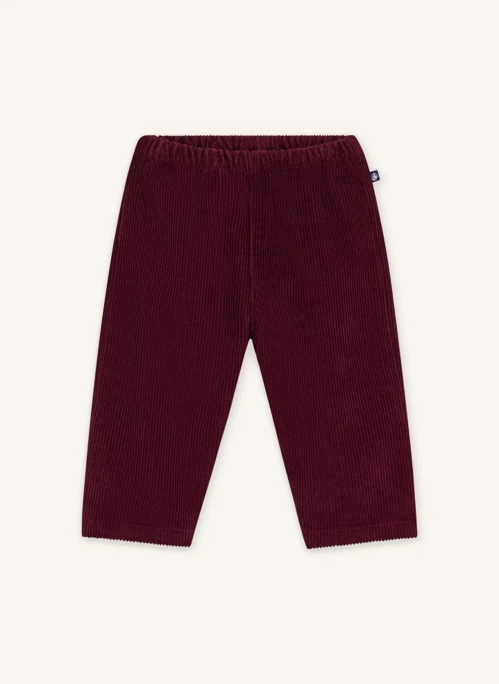 Petit Bateau - Organic Cotton Voile Baby Pants | Burgundy