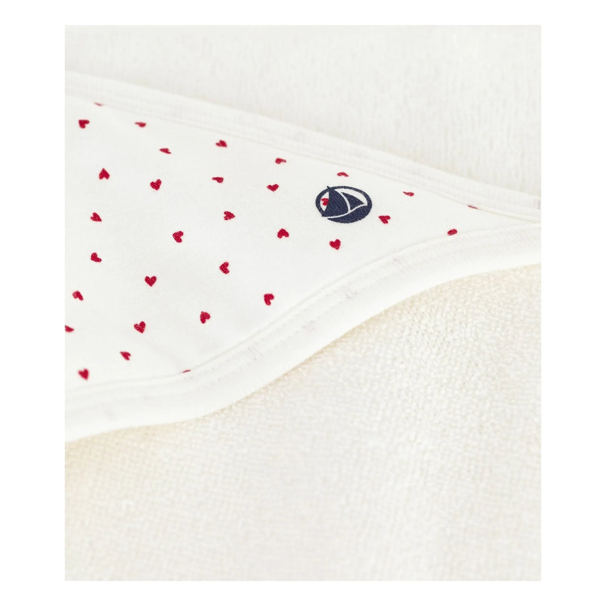 Petit Bateau - Heart Pattern Bath Cape | White