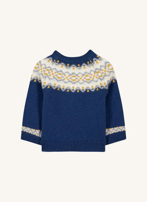 Tartine et Chocolat - Baby Wool Winter Jacquard Sweater | Indigo