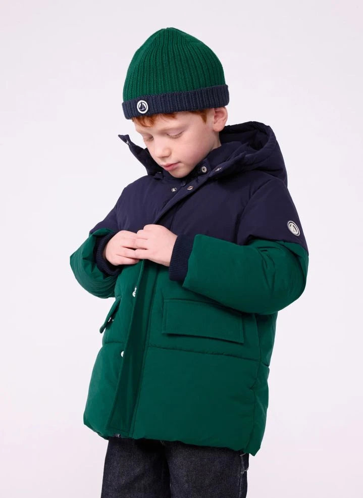 Petit Bateau - Color-block puffer jacket | Green