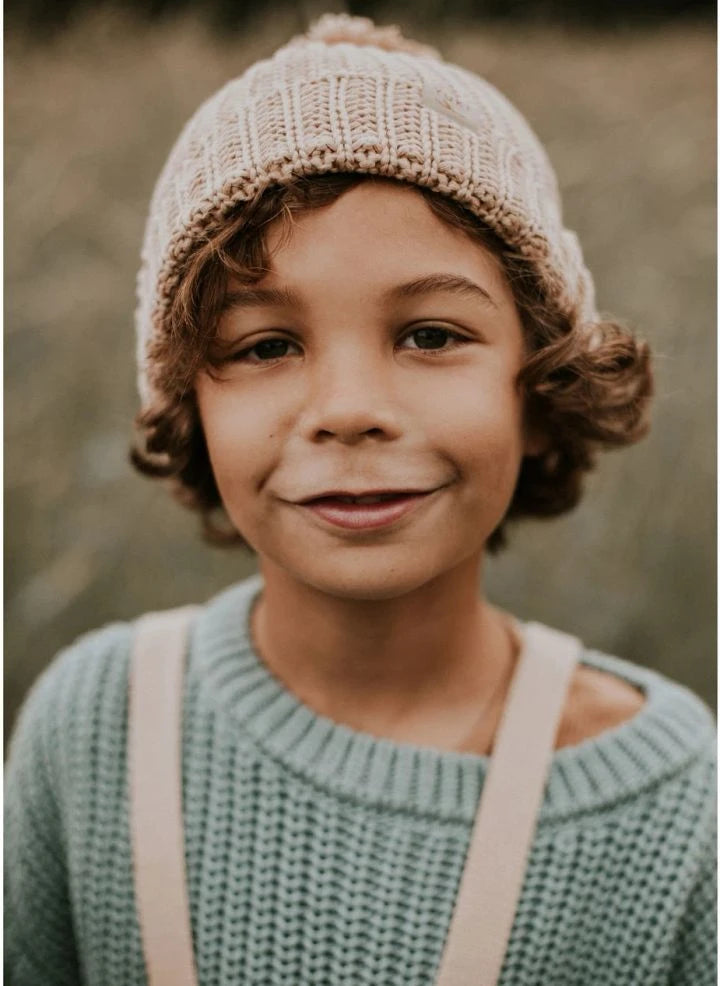 Yuki - Organic Cotton Knit Beanie | Beige