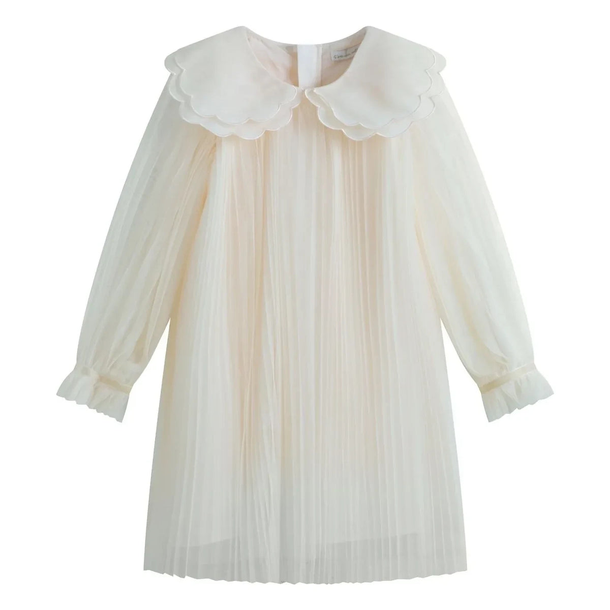 Once Upon a Time - Reena Tulle Pleated Oyster Neck Dress | Cream