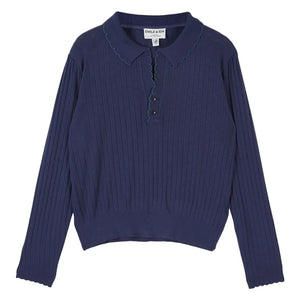 Emile et Ida - Polo Erano Pointelle | Navy
