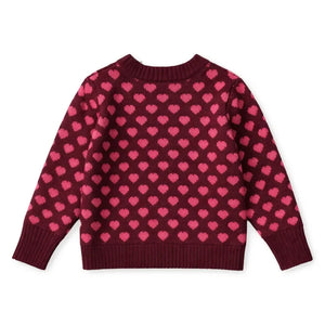 Fliink - Janie Hearts Sweater | Burgundy