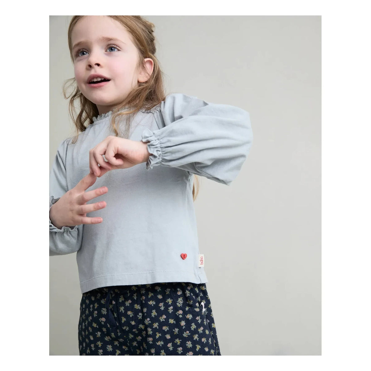 Búho - Girl's Organic Cotton Gathered T-Shirt | Nuage