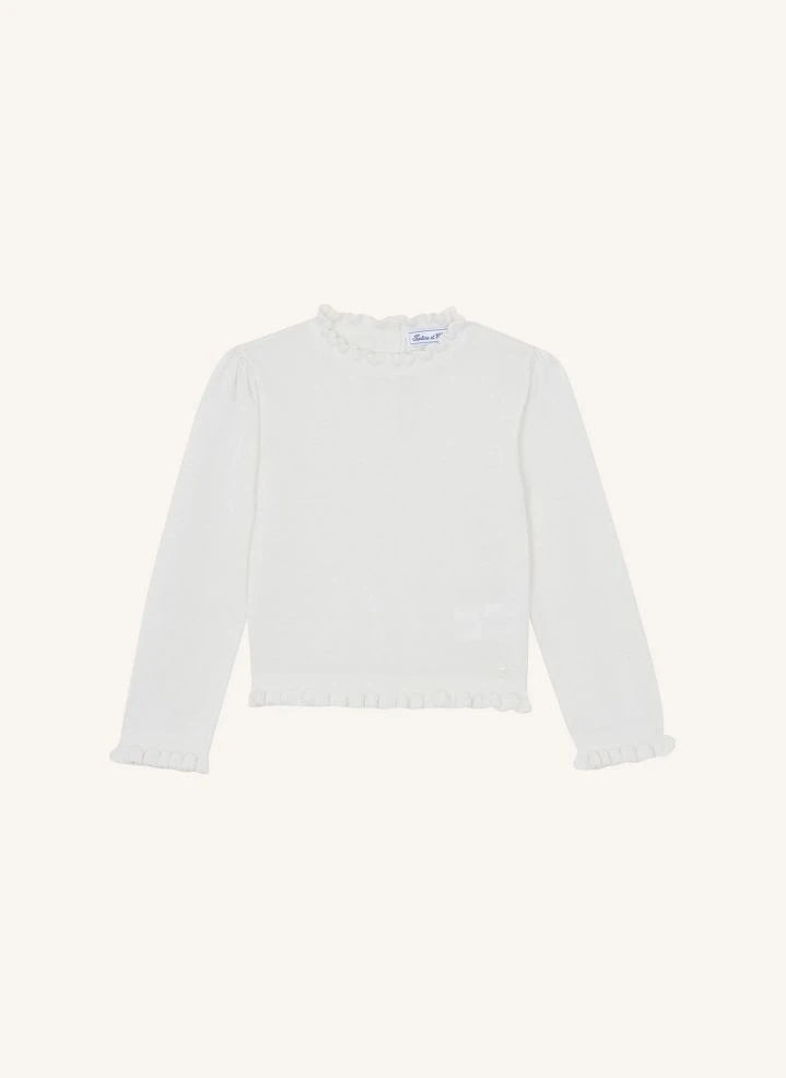 Tartine et Chocolat - Ruffled Sweater | Ecru