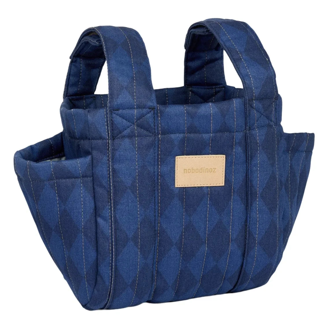 Nobodinoz - Hyde Park Diamonds Stroller Organizer Bag | Blue