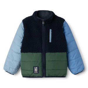 Liewood - Franka Reversible Sherpa Style Jacket Made from Recycled Fibers | Navy