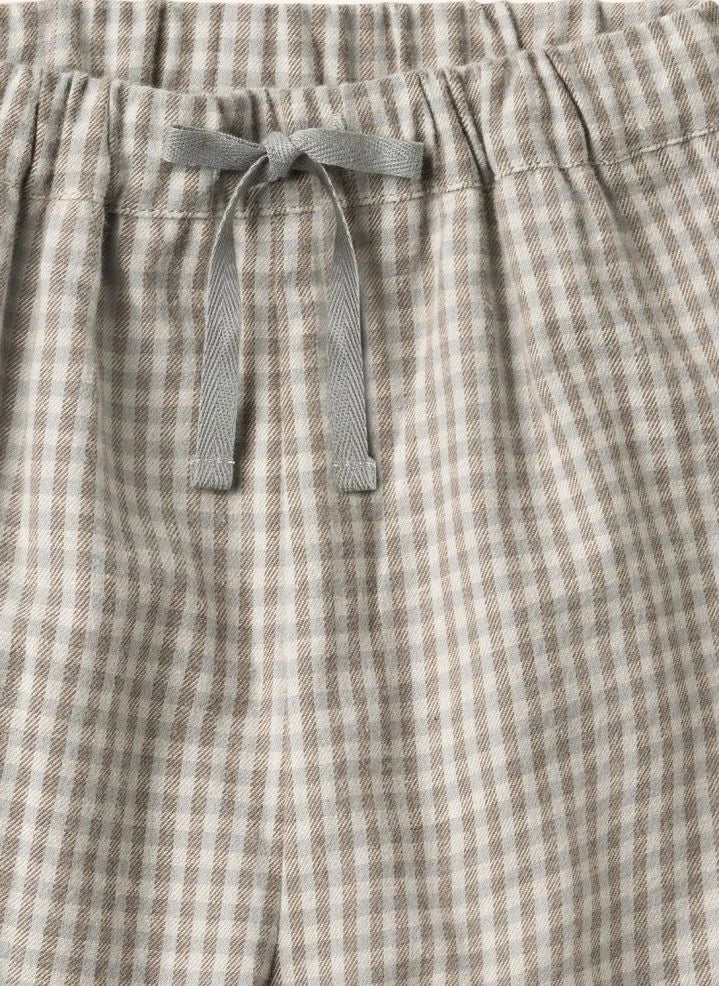 Wheat - Arne organic cotton checked trousers | Cream