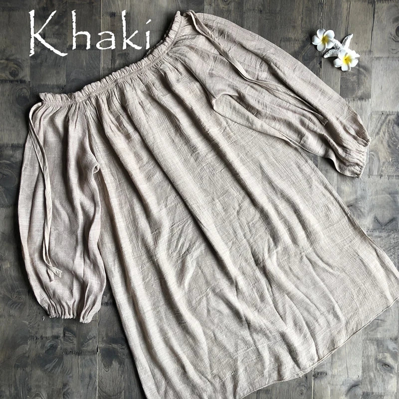 Jesminda - Knitted Khaki Beach Kaftan Kimono Outfit