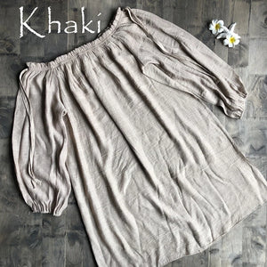 Jesminda - Knitted Khaki Beach Kaftan Kimono Outfit