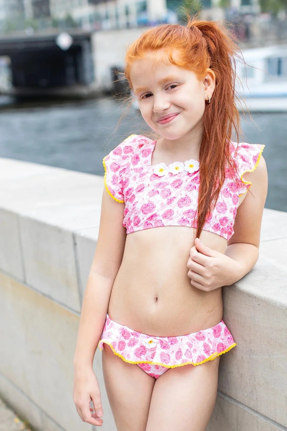 Nessi Byrd Girls Briar Bikini in Pink