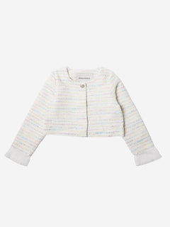 BCBGMAXAZRIA Girls Tweed Jacket in Ivory