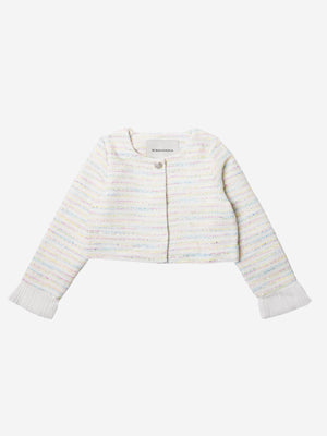 BCBGMAXAZRIA Girls Tweed Jacket in Ivory