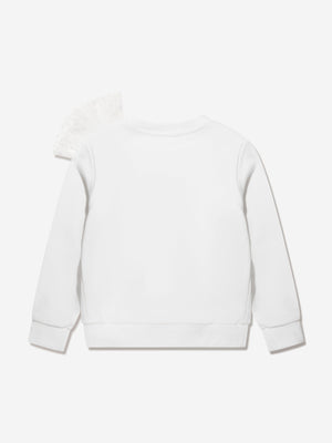 Balmain Girls Bow Sweatshirt in White