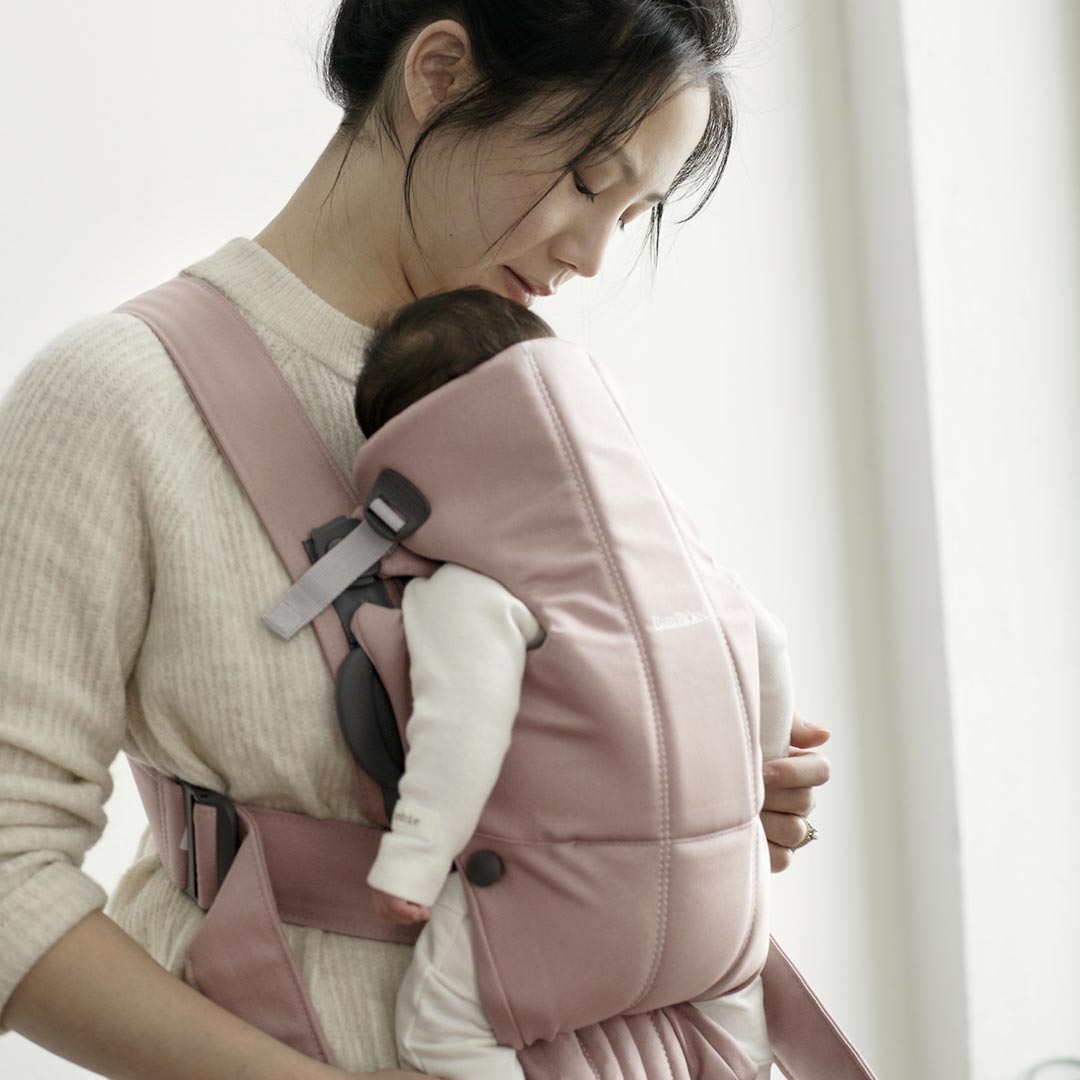 BabyBjorn Mini Woven Baby Carrier - Dusty Pink-Baby Carriers-Dusty Pink- | Natural Baby Shower