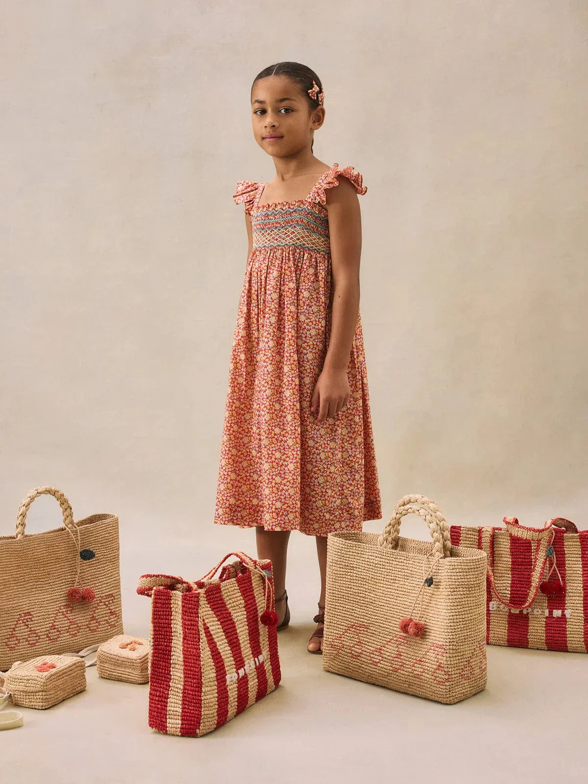 Bonpoint Girls Frances Dress in Red