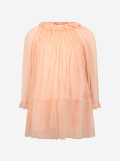Chloé Chloe Girls Light Pink Silk Dress