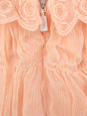 Chloé Chloe Girls Light Pink Silk Dress