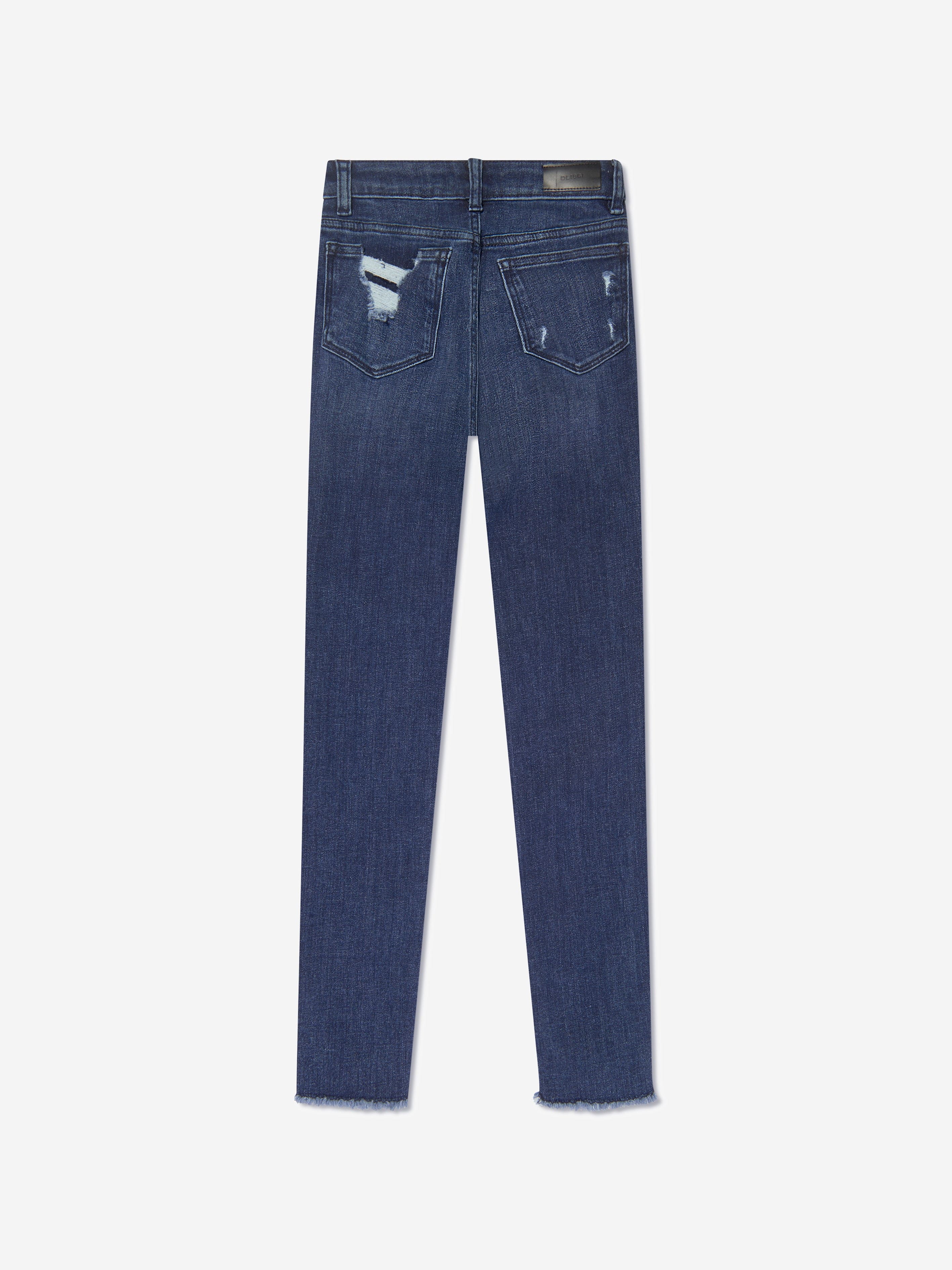 DL1961 Girls Chloe Distressed Skinny Jeans in Navy