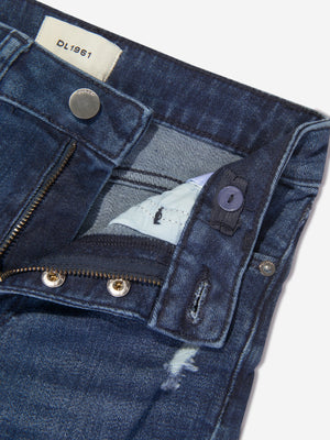 DL1961 Girls Chloe Distressed Skinny Jeans in Navy