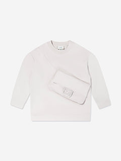 Fendi Kids Baguette Pocket Sweatshirt Ivory
