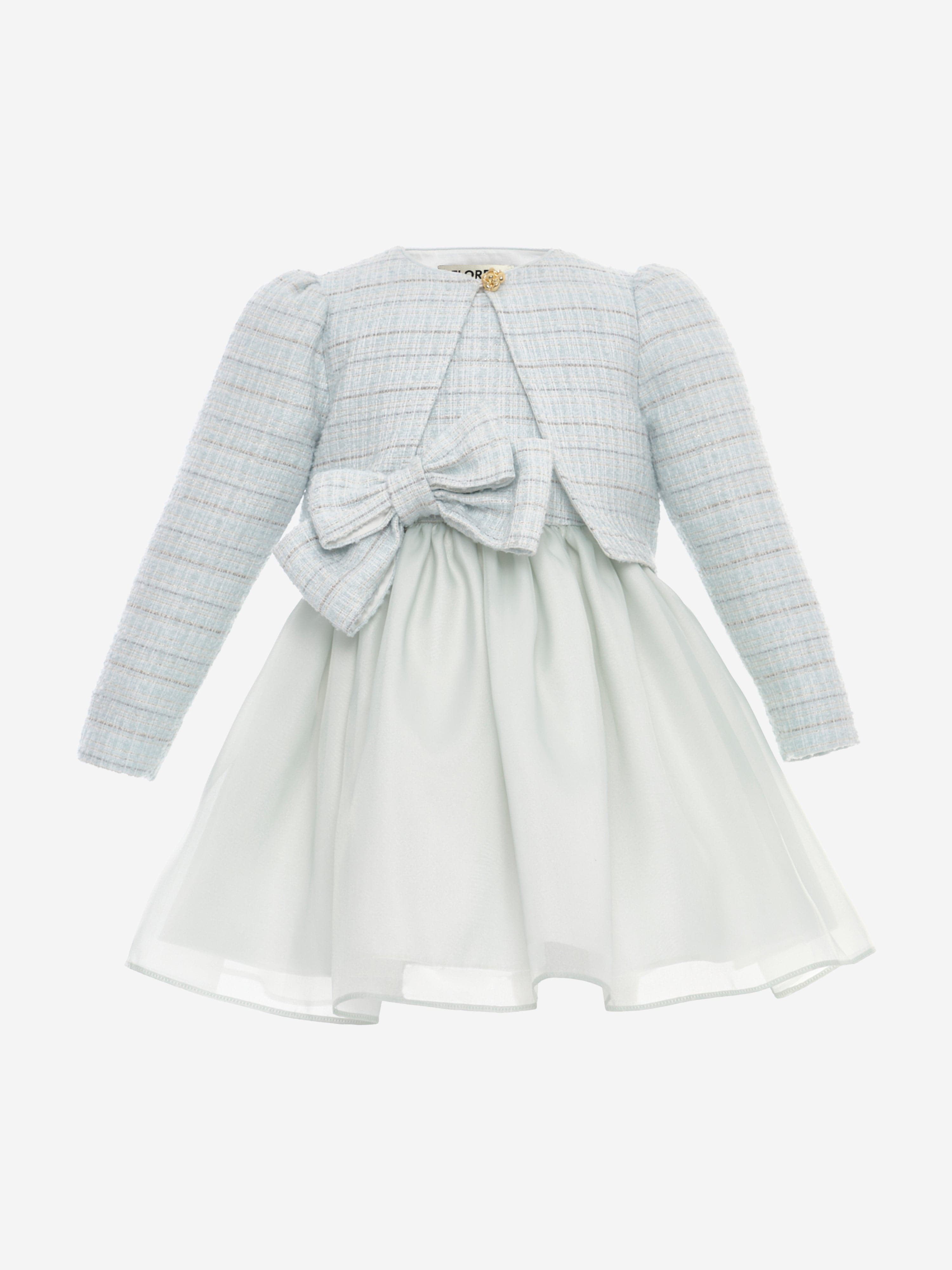 Florel Baby Girls Dress and Jacket Set in Blue