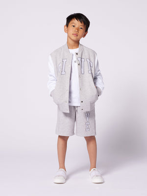 Givenchy Boys Embroidered Applique Shorts in Grey