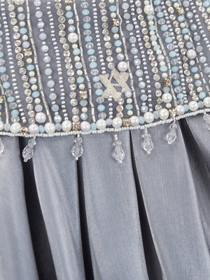 Maison Ava Girls Lumi Icy Occasion Dress in Grey