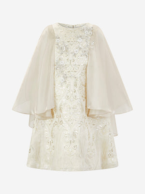 Maison Ava Girls Phoebe Occasion Dress in Gold