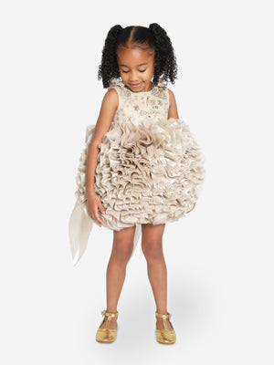 Maison Ava Girls Pomme Occasion Dress in Gold
