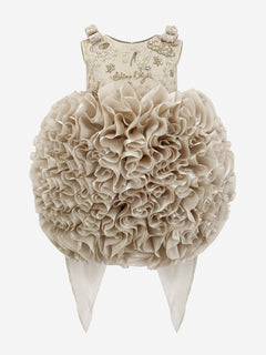 Maison Ava Girls Pomme Occasion Dress in Gold