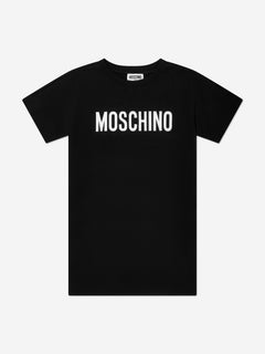Moschino Girls Logo T-Shirt Dress in Black